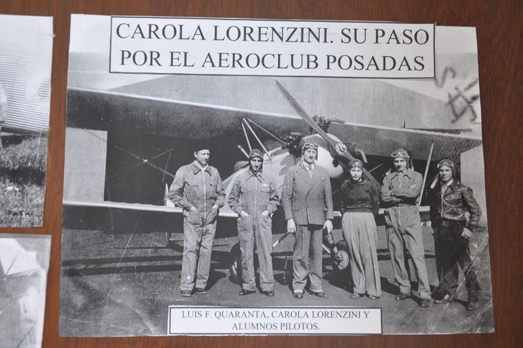 Carola Lorenzini en el Aero Club Posadas